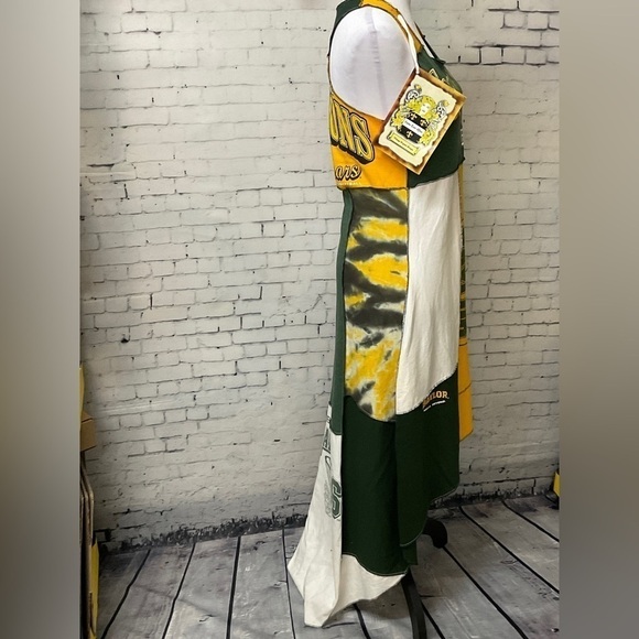 Styles Ever After Green Yellow Vintage Original Baylor NCAA Maxi Dress Size M - Picture 6 of 9